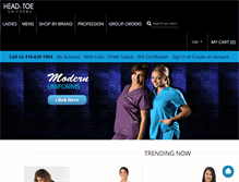 Tablet Screenshot of headtotoeuniforms.com